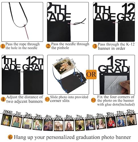 Graduation Decorations 2026 5x7 Photo Banner for Class of 2026 2027 Decorations K-12 Picture Banner for Senior High School Decor Graduation Party Supplies TD114 thumbnail 4