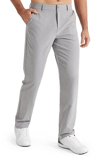 Libin Mens Golf Pants Stretch Work Dress Pants 30"/32"/34" Quick Dry Lightweight Casual Comfy Trousers with Pockets - Image 1