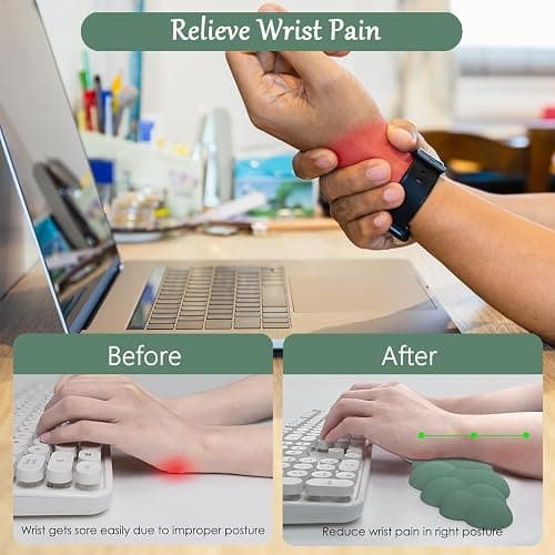 Green Cloud Mouse Pad and Keyboard Wrist Rest 4PCS Extended Forest Mountain Aesthetic Large Desk Mat Pad Set Memory Foam Non-Slip Cute Ergonomic Gaming Mouse Pad Wrist Support for Computer Home Office thumbnail 8