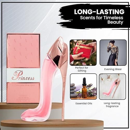 VENEZIO PROFUMO Princess Luxury High Heel Perfume Set, 2.9 oz Eau de Parfum each, 5 Piece Collection in Pink, Blue, Red, Black and Gold thumbnail 3