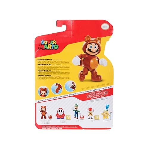 Super Mario 4" Action Figures Tanooki Mario with Leaf thumbnail 7