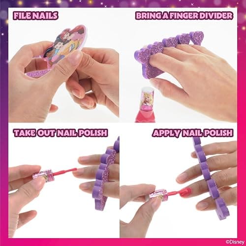 Disney Princess Nail Polish Set, 15-Piece Peel-Off with Toe Spacers thumbnail 5