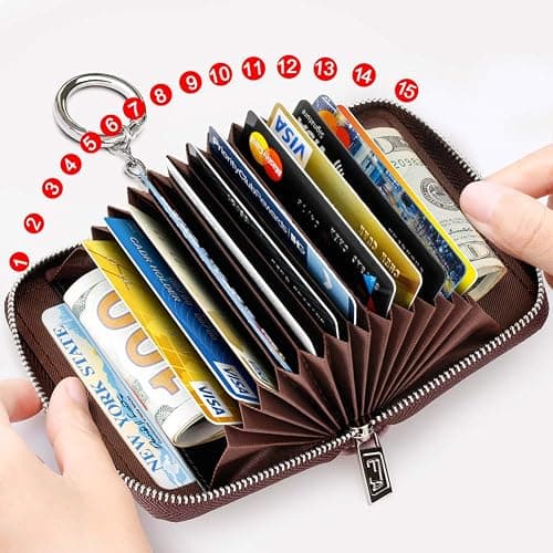 FurArt Zipper Wallet Women, RFID Blocking Credit Card Wallet, Business Card Holder, Compact Size KeyChain Wallet thumbnail 3