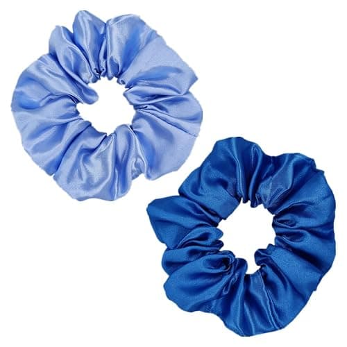 Sufermoe 12 Pcs Satin Silk Hair Scrunchies, Assorted Blue, 4.5 Inch Hair Ties for Women Girls thumbnail 5