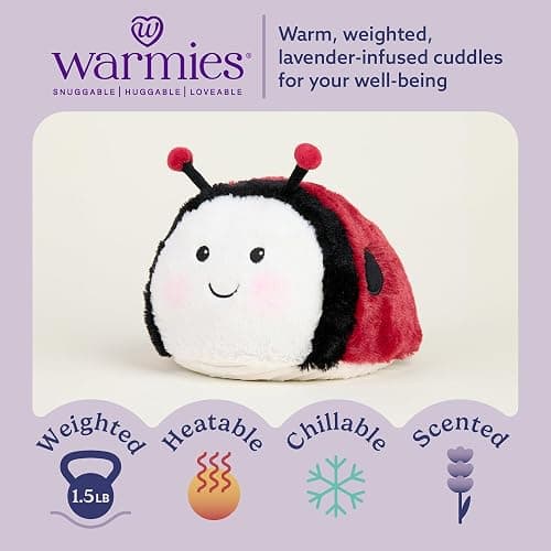 warmies Microwavable & Weighted Stuffed Animals, Ladybug - Heated Stuffed Animal Plushie for Warmth & Comfort - Cute Soft Plush Toys for Adults & Children (Boys, Girls, Babies & Toddlers) thumbnail 2
