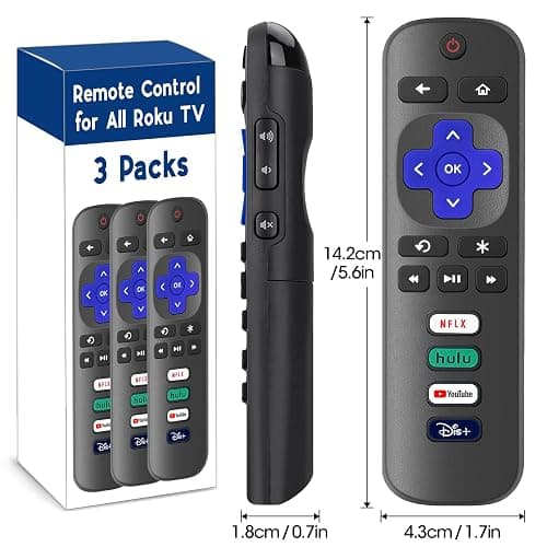 3 Pack Replacement Remote Control Only for Roku TV, Compatible for TCL Roku/Hisense Roku/Sharp/Philips/Onn Roku (Not for Roku Stick and Box) thumbnail 6