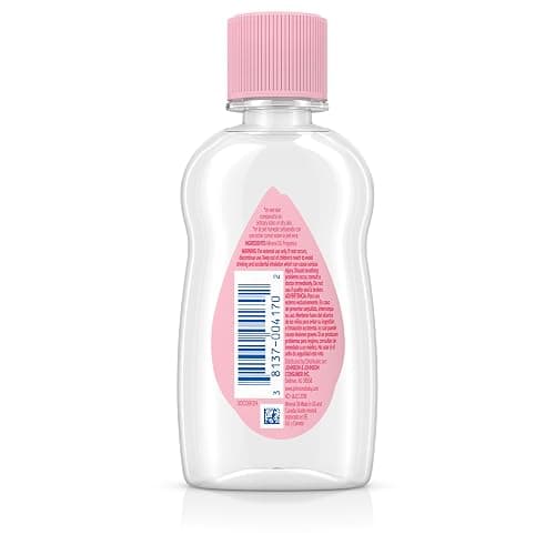 Johnson's Baby Oil, Hypoallergenic, 3 fl oz | Pure Mineral Oil to Prevent Moisture Loss for Newborn, Kids, and Adults, Gentle and Soothing Baby Massage Oil thumbnail 2