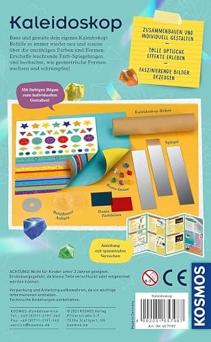 Kosmos 657987 Kaleidoskop, Selbst Bauen und staunen, Experimentier-und Bastel-Set mit Spiegeln, Licht und strahlenden Farben, Wieder befüllbar, Mitbringexperiment zu Optik, Für Kinder ab 6-8 Jahre thumbnail 6