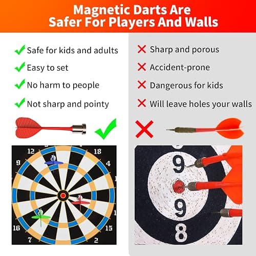 Gitus Magnetic Dart Board Indoor Outdoor Games for Kids with 12 Darts, Gifts for Teenage Boys Teen Boy Gift Ideas Gifts for Boys 8 9 10 11 12 13 14 Years Old Game Room Decor thumbnail 2