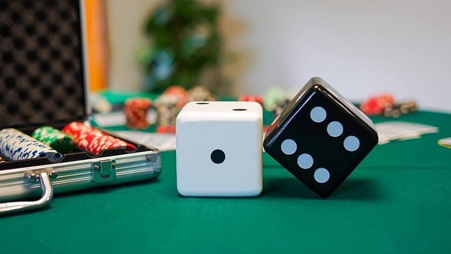 Olivia Martini Jumbo Dice Decor, Set of 2, Natural Wood Decorations with Black and White Colors, Trendy Home Interior Centerpieces for Tables, Mantles, and Shelves thumbnail 6