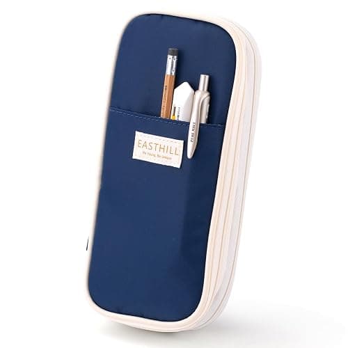 EASTHILL Big Capacity Pencil Case Large Pencil Pouch Stationery Pen Bag for Teen Girls-Navy - Image 1