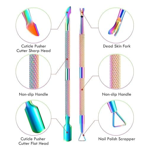 Cuticle Trimmer Cuticle Remover with Cuticle Pusher, XUNXMAS Professional Stainless Steel Durable Pedicure Manicure Tools Cutter Nipper Scissor Clipper for Fingernails and Toenails Dead Skin thumbnail 5