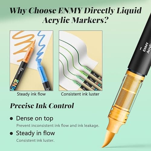 ENMY 80 Colors Acrylic Paint Markers, Direct Liquid Acrylic Paint Marker Pen, Fabric Markers for Textile, Canvas, Rock, Glass, Wood, Paper, DIY, Acrylic Coloring Pens for DIY Craft Supplies thumbnail 4