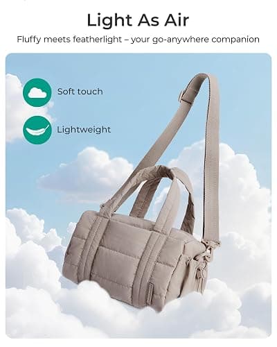 BAGSMART Reiki Mini Crossbody Gym Bag for Women, Mini Hobo Bag with Detachable Strap, 5L Shoulder Handbag(9.8 * 5.9 * 5.9 inches), Sand Brown thumbnail 8