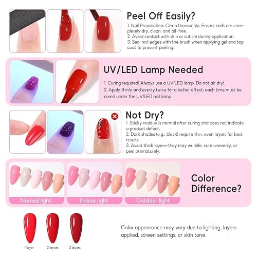 COSCELIA 40pcs Fall Gel Nail Polish Set, 35 Colors Nail Gel polish with 5 Bottles Base and Top Coat White Brown Black Nude Red Orange Fall Winter Colors Nail Art Christmas Gifts for Women Girls thumbnail 6