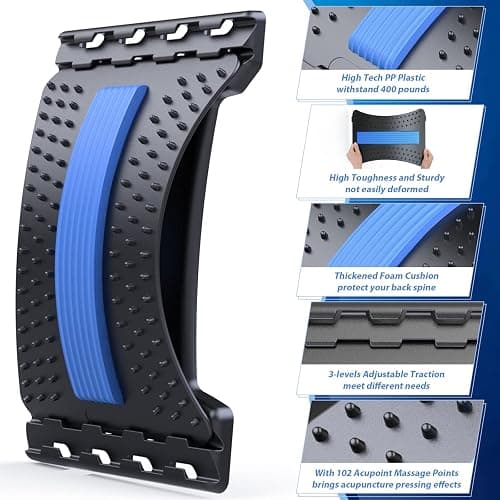 MINOLL Back Stretcher for Lower Back Pain Relief, 3 Level Adjustable Lumbar Back Cracker Board, Back Cracking Device, Back Massager for Scoliosis, Spine Decompression thumbnail 3