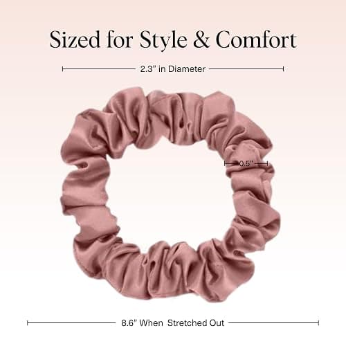 Kitsch Satin Scrunchies for Women - No Crease Hair Ties for Girls | Scrunchies For All Hair Types and Textures, Perfect for Day or Night | Ideal Gifts for Women - 6 Pcs, Terracotta thumbnail 2