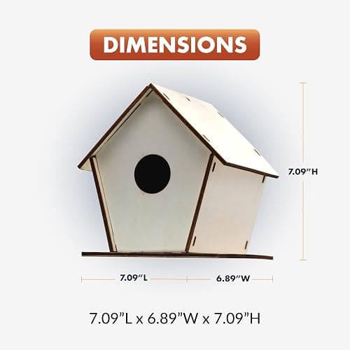 Newhouse Pet DIY Wooden Birdhouse Kit NHP-DIYH-SQ, Easy-to-Build DIY Birdhouse Kit for Kids, Arts and Crafts for Adults and Kids, Bird House for Outside with Weather-Resistant Acrylic Paints thumbnail 3