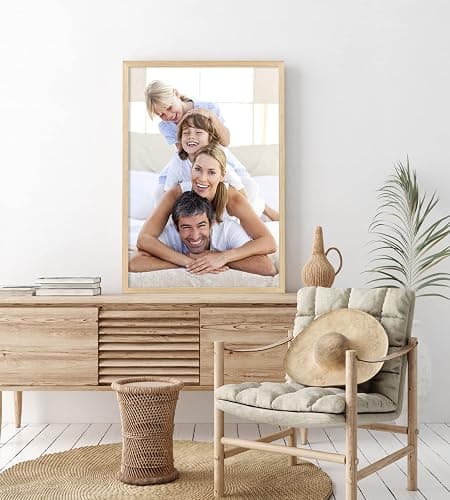 Yaetm 16x24 Picture Frames, Natural Solid Oak Wood Frame 16 x 24 inch, Ideal for Wall Gallery and Poster, Wall Mount (4 Pack, Oak) thumbnail 5