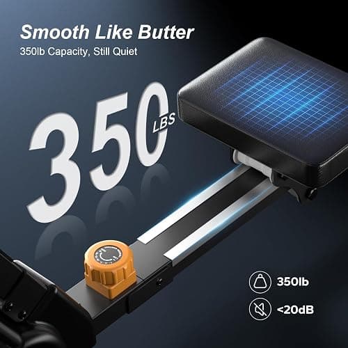 2026update Magnetic Rowing Machines for Home,Rower Machine with 16 Levels,Powerful Silent Magnetic Resistance,350lbs Weight Capacity,LCD Monitor,Silent Rail System,Row Machine for Home Gym Exercise thumbnail 4