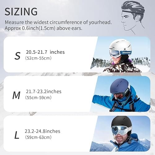 RIOROO Ski Helmet for Women Men, Safety Certified Snowboard Helmet with Shockproof ABS Hard Shell for Adults & Youth thumbnail 2