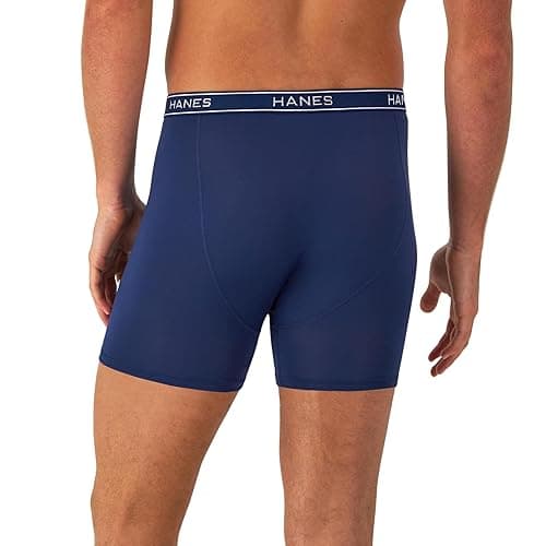 Hanes Men's Value Performance Stretch Boxer Brief Underwear, Moisture-Wicking, 6-Pack thumbnail 4