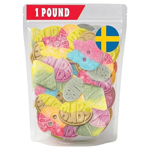 Bubs Swedish Candy Mix – 1 lb Sweet & Sour Gummies | Assorted Skulls, Ovals, Rombs | Fresh & Soft Foam Swedish Candy From Sweden - Image 1