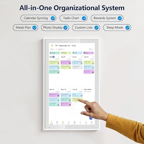 Digital Calendar, 15.6 Inch Wall Planner Electronic Calendar & Chore Chart, Smart Touchscreen Interactive Display for Family Schedules, Great for Organizing Your Routines, Wall & Desk Mountable thumbnail 5