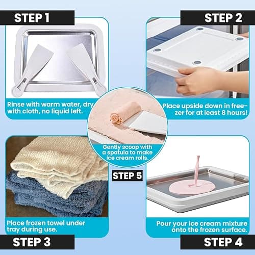 Extra Large Rolled Ice Cream Maker (14"x10") - Make Instant IceCream w/the Family - Manual Roll Your Own IceCream - Roll Ice Cream Tray thumbnail 3