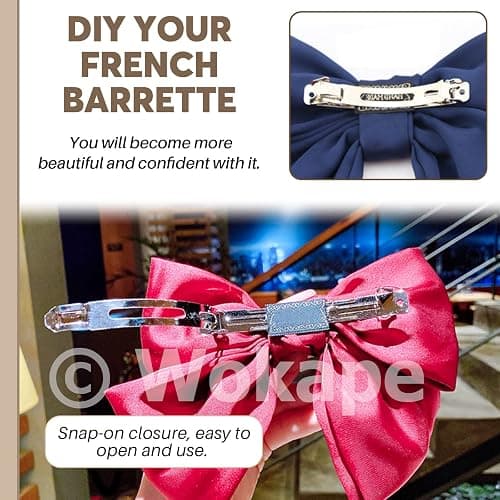 Wokape 100Pcs 2.36" French Barrette Hair Clips, Metal Hair Clips for DIY Bow Streamer Craft Clip thumbnail 6