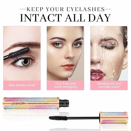 4D Silk Fiber Lash Mascara - Luxuriously Longer, Voluminous Eyelashes, Waterproof Tubing Mascara in Black, Natural Lengthening, Smudge-proof, Hypoallergenic, No Clumping, Easy to Apply & All Day Full thumbnail 7