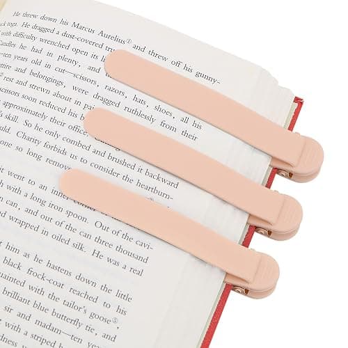 SMUK 3pcs Automatic Silicone Bookmark, Unique Bookmark Page Keeper for Reading Lovers Women Men Kids Teachers, Book Page Holder Markers Clip Book Marks Reading Accessories Gifts - Image 1