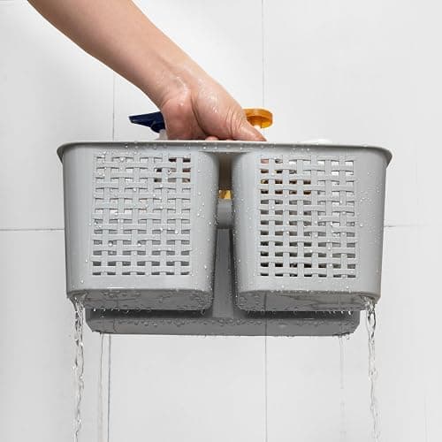 Tiawudi Portable Shower Caddy, Caddy Organizer with Handle, Plastic Shower Basket Hold Soap, Shampoo, Hair Supplies and Beauty Products, Cleaning Supplies Organizer for Home, Dorm, Shelf and Cabinet thumbnail 2