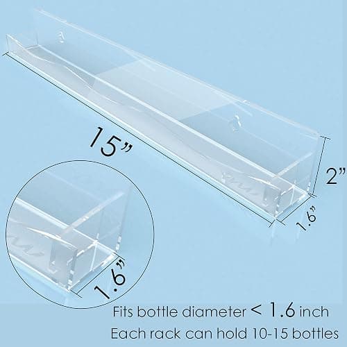 YMVV Clear Acrylic Nail Polish Rack Wall Mounted Shelf,6 Pack Organizer with Unique Wavy Lines,Nail Supplies for Techs,Great Display Salons Retailers thumbnail 3