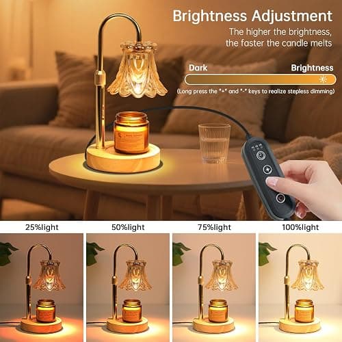 GEEZO Fragrance Candle Warmer Lamp，Electric Candle Warmer with Timer & Dimmer，Mom Christmas Birthday Gifts for Women, House Warming Gifts New Home Bedroom Decor thumbnail 4