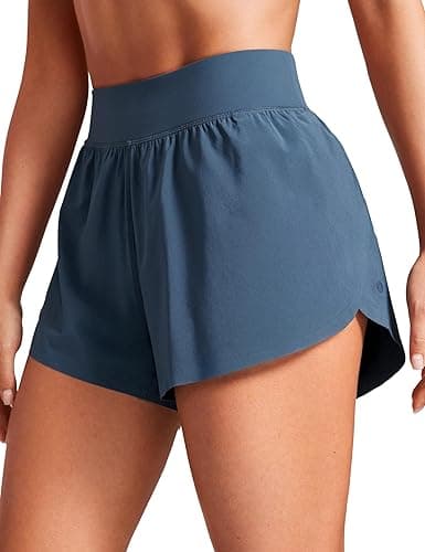 CRZ YOGA High Waisted Dolphin Athletic Running Shorts for Women 3" High Split Comfy Mesh Liner for Gym Workout Track - XX-Small - Stelindigo - Image 1