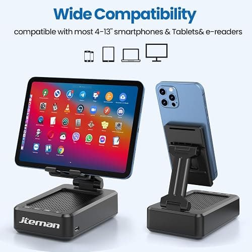 Cell Phone Stand with Wireless Bluetooth Speaker and Anti-Slip Base HD Surround Sound Perfect for Home and Outdoors with Bluetooth Speaker for Desk Compatible with iPhone/ipad/Samsung Galaxy thumbnail 5