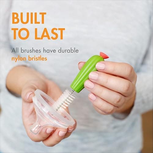 Boon Cacti Bottle Cleaning Brush Set - Includes Bottle Brush, Nipple Brush, Detail Brush, and Straw Brush - Baby Bottle Brush Set for Bottle Drying Rack - Baby Essentials - 4 Count thumbnail 6