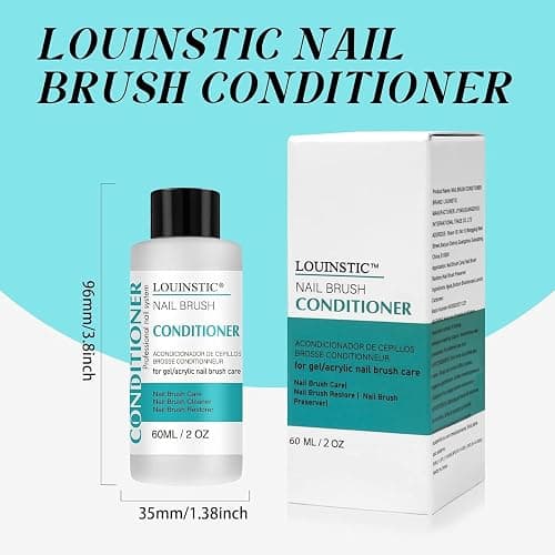 LOUINSTIC Nail Art Brush Cleaner 2 oz - Nail Brush Cleaner and Conditioner for Solid Gel Polish/Nail Extension Gel/Acrylic Nail Brushes, Quickly and Easily Acrylic Nail Brush Cleaner and Restorer thumbnail 7
