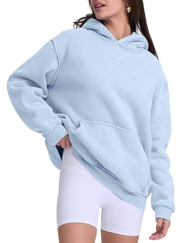 Dnzzs Womens Oversized Hoodie Acid Wash Hoodie Couples Vintage Sweatshirt Heavyweight Fleece Cotton Hoodies Streetwear Trendy thumbnail 3