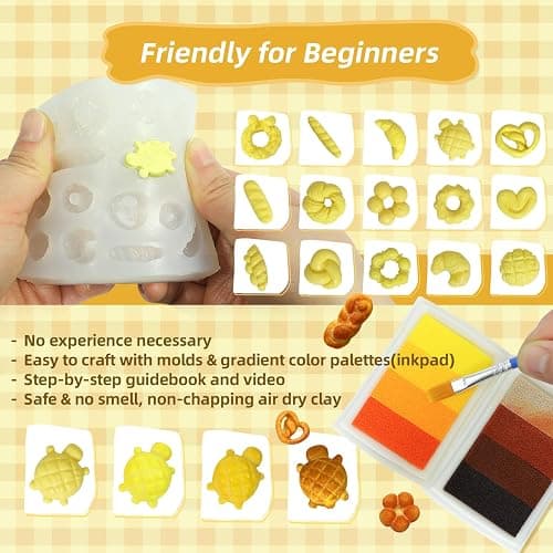 iLAND Air Dry Clay Kits Fun Crafts for Teens DIY Mini Bakery Miniature Food Toy Easy Crafts for Adult Women 1/12 Scale Accessories of Dollhouse Kitchen Creative Family Game Night Birthday Gift Ideas thumbnail 4
