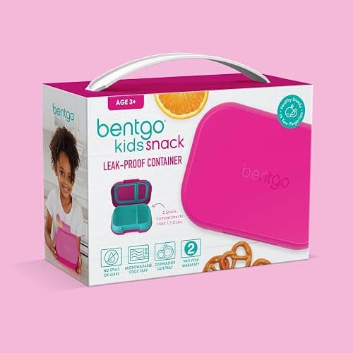 Bentgo Kids Snack - 2 Compartment Leak-Proof Bento Box Container for Snacks and Small Meals, Easy-Open Latch, Dishwasher Safe, BPA-Free for School, Daycare, & Sports - Ideal for Ages 3+ (Fuchsia/Teal) thumbnail 8