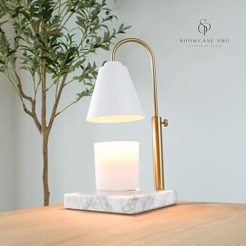 Candle Warmer Lamp with Adjustable Height & Dimmable Function, Scented Wax Melter, Birthday, Mother’s Day, Housewarming Gifts, Spring & Easter Decorations for Home, Bedroom, Living Room, Office, White thumbnail 2