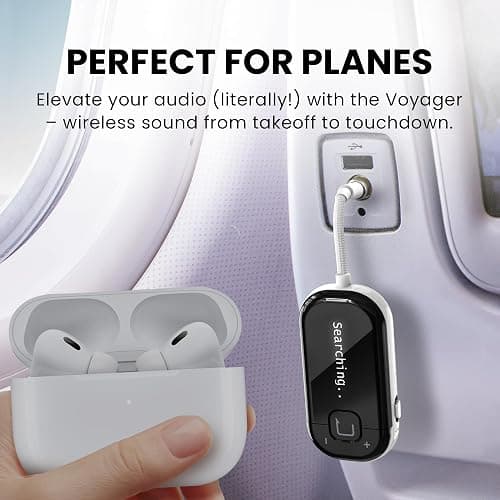Avantree Voyager Airplane Bluetooth Adapter with OLED Display | Easy Pairing for AirPods, Bose & Bluetooth Headphones, aptX Adaptive & Auracast Audio Transmitter for Flights & Travel thumbnail 5