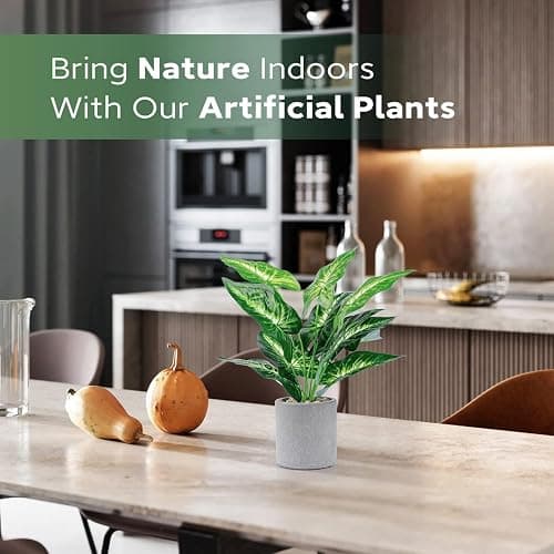JC nateva 16" Fake Plants Artificial Potted Faux Plants for Bathroom Office Desk Home Decor Indoor thumbnail 8