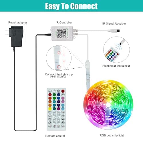 KEELIXIN LED Lights Music Sync RGB LED Strip Lights with APP & Remote Control thumbnail 8