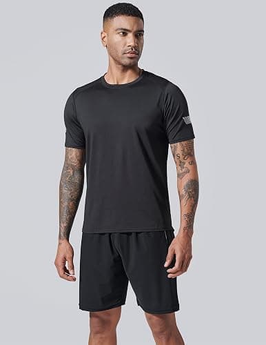 5 Pack Men’s Active Quick Dry Crew Neck T Shirts | Athletic Running Gym Workout Short Sleeve Tee Tops Bulk thumbnail 6