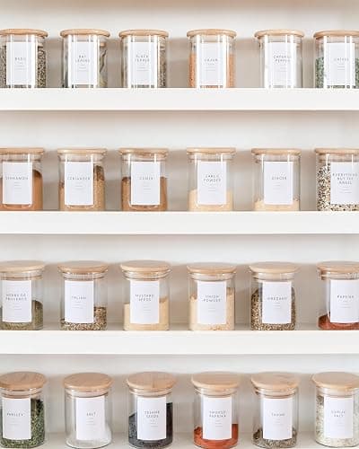 Minimalist Spice Labels for Glass Jars - 142 Spice Jar Labels Preprinted Waterproof, White Rectangle Herb Stickers, Seasoning Herb Containers Kitchen Pantry Organization thumbnail 6