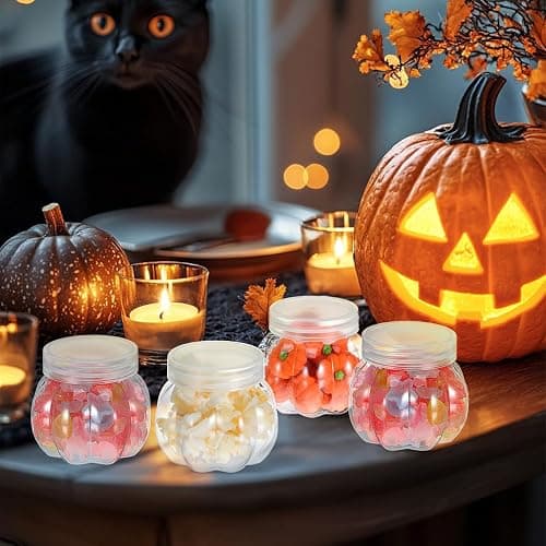 PRETYZOOM Pumpkin Candy Jar Set 150ml Pet 12 Pack | Transparent Pet, 150ml Capacity, 12 Piece Set, Easy to Clean, Reusable Storage thumbnail 9