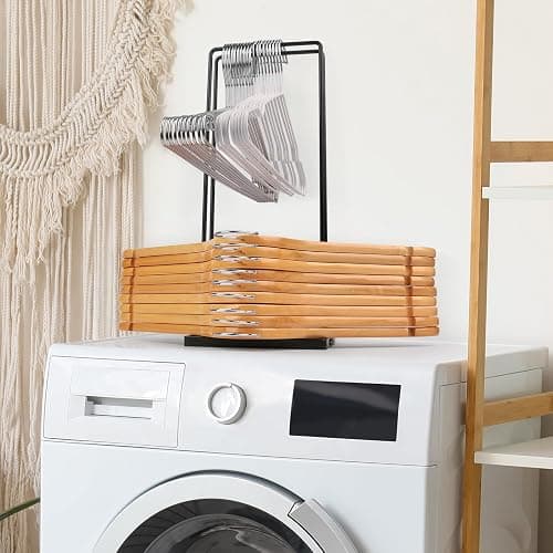 Hanger Organizer Stacker, Clothes Hanger Holder for Closet Laundry Room, Hangars Stacker Hold up 110 Wire Hangers for Storage Organizer, Hanger Rack Stand for Adult Child Velvet Pants Hangers thumbnail 2